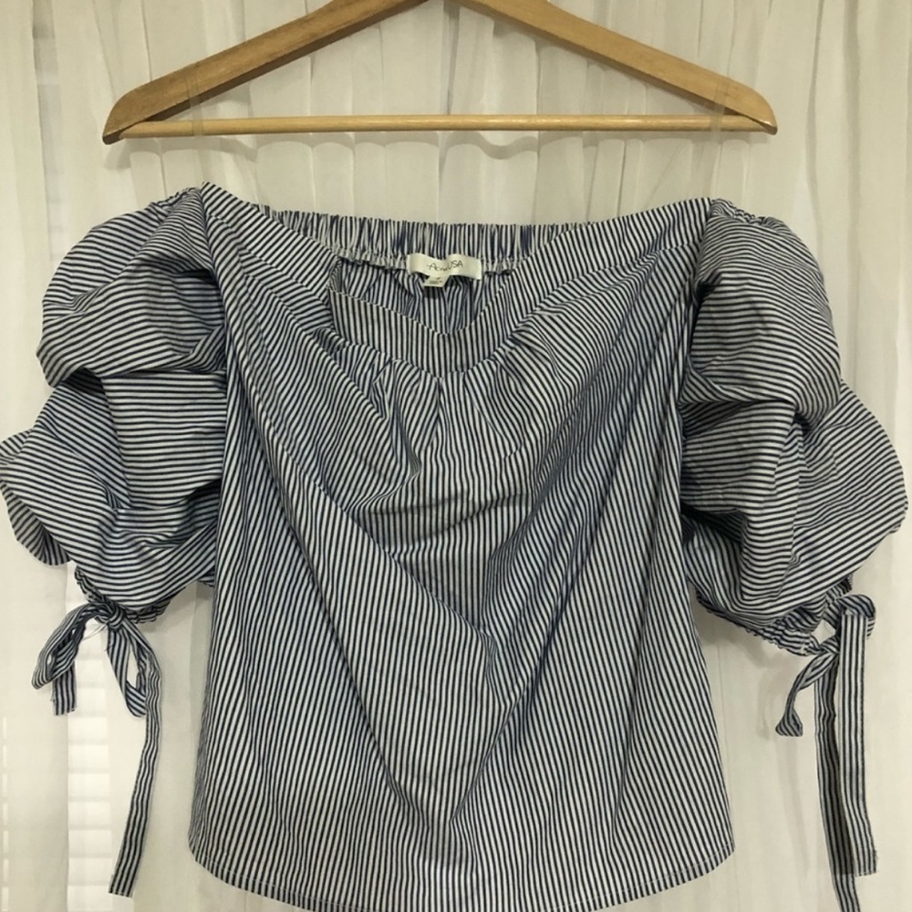 Striped off the shoulder top